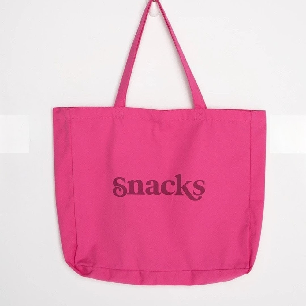Hot Pink Tote Bag Market Bag New Bright Snacks Stuff